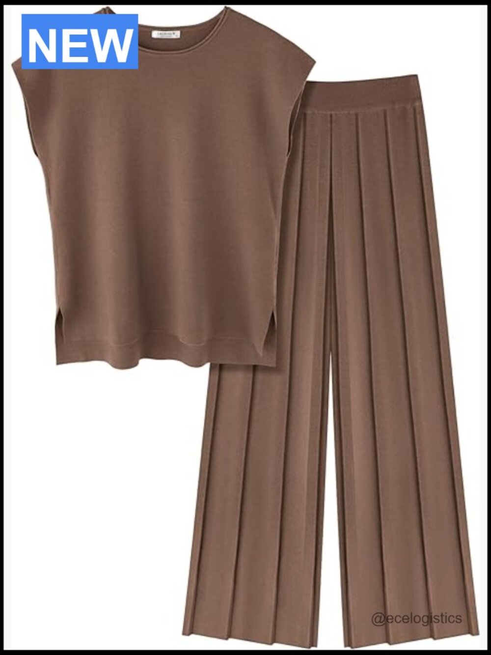 Lounge Sets for Women Two Piece Outfits Cap Sleeve Top Wide Leg Pleated Pants